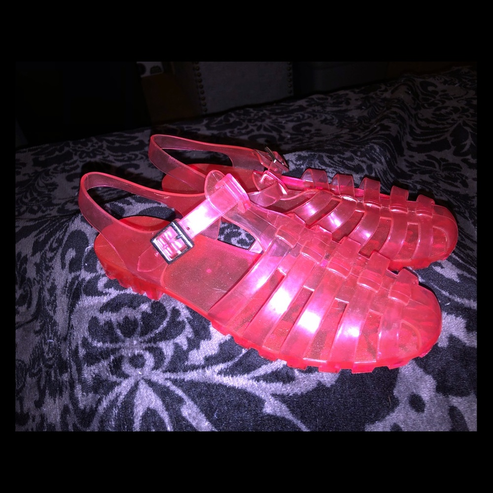 Pink jelly sandals